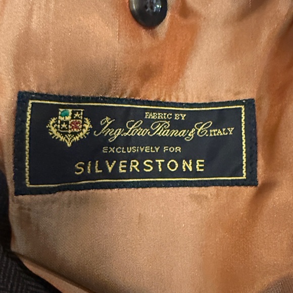 SILVERSTONE Loro Piana Herringbone Wool Cashmere Blazer Luxury Classic 42R FLAWS - Picture 16 of 16